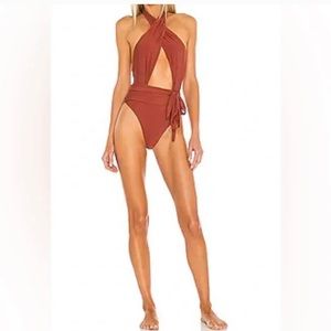 NWT PQ Alex One Piece Swimsuit in Henna - Small